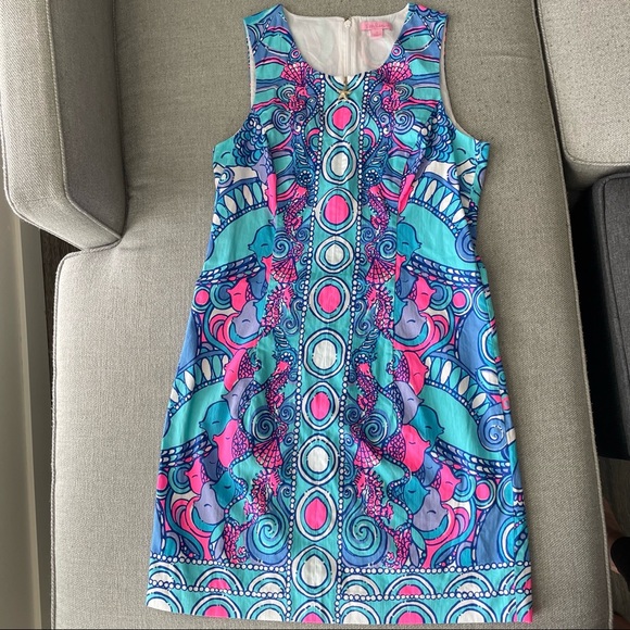 Lilly Pulitzer Abigail Shift Dress Sea Jewels 6 - Picture 3 of 13